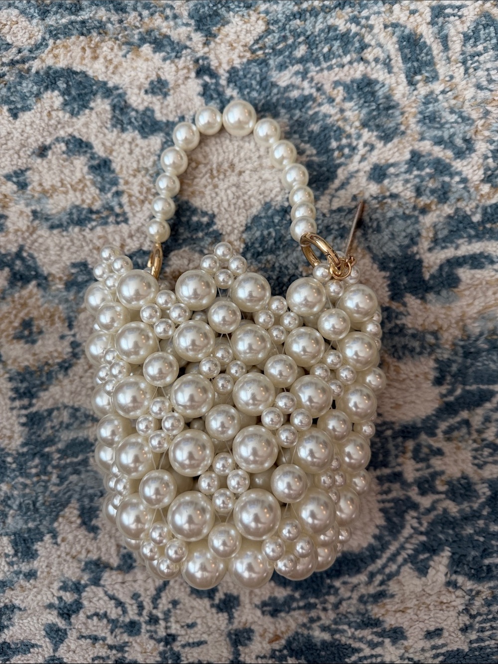 Chantecaille Pearl Beaded Mini Bucket Bag with Gold Accents